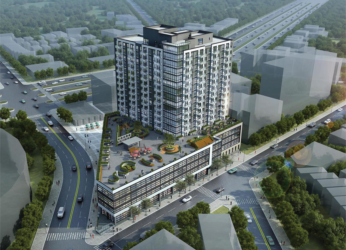 A rendering of Justice Avenue Tower in Elmhurst