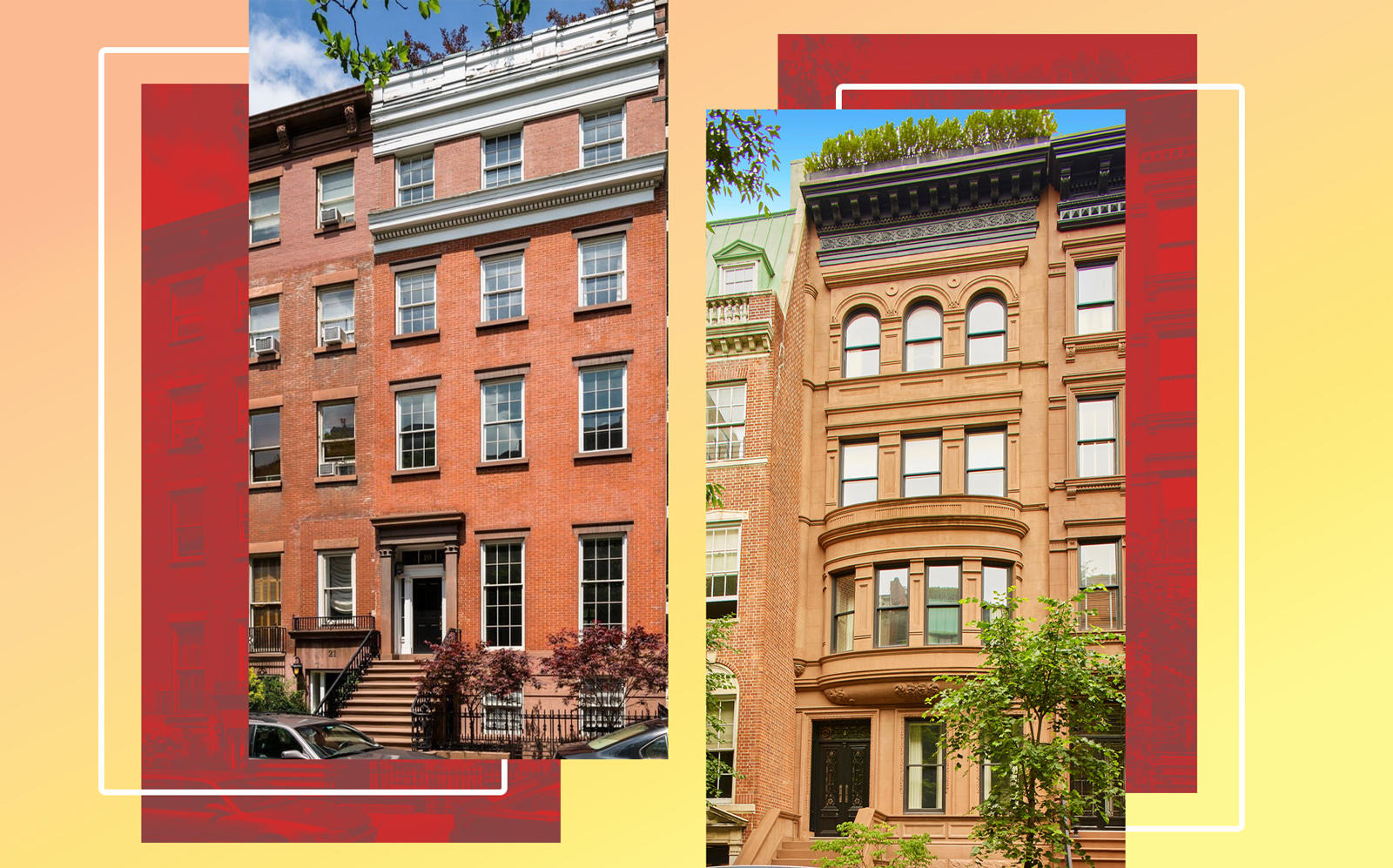 19 West 12th Street (left) and 11 East 93rd Street (Photos via Sotheby's and Compass)