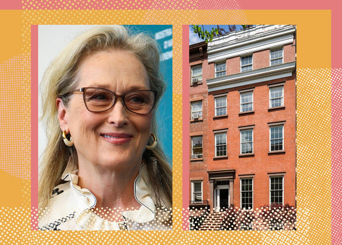 Meryl Streep and 19 West 12th Street (Getty, StreetEasy)