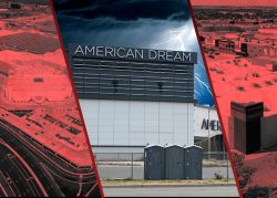 The American Dream mall (middle) with the Mall of America in Minnesota (left) and the West Edmonton Mall in Canada (right) (Getty, iStock)