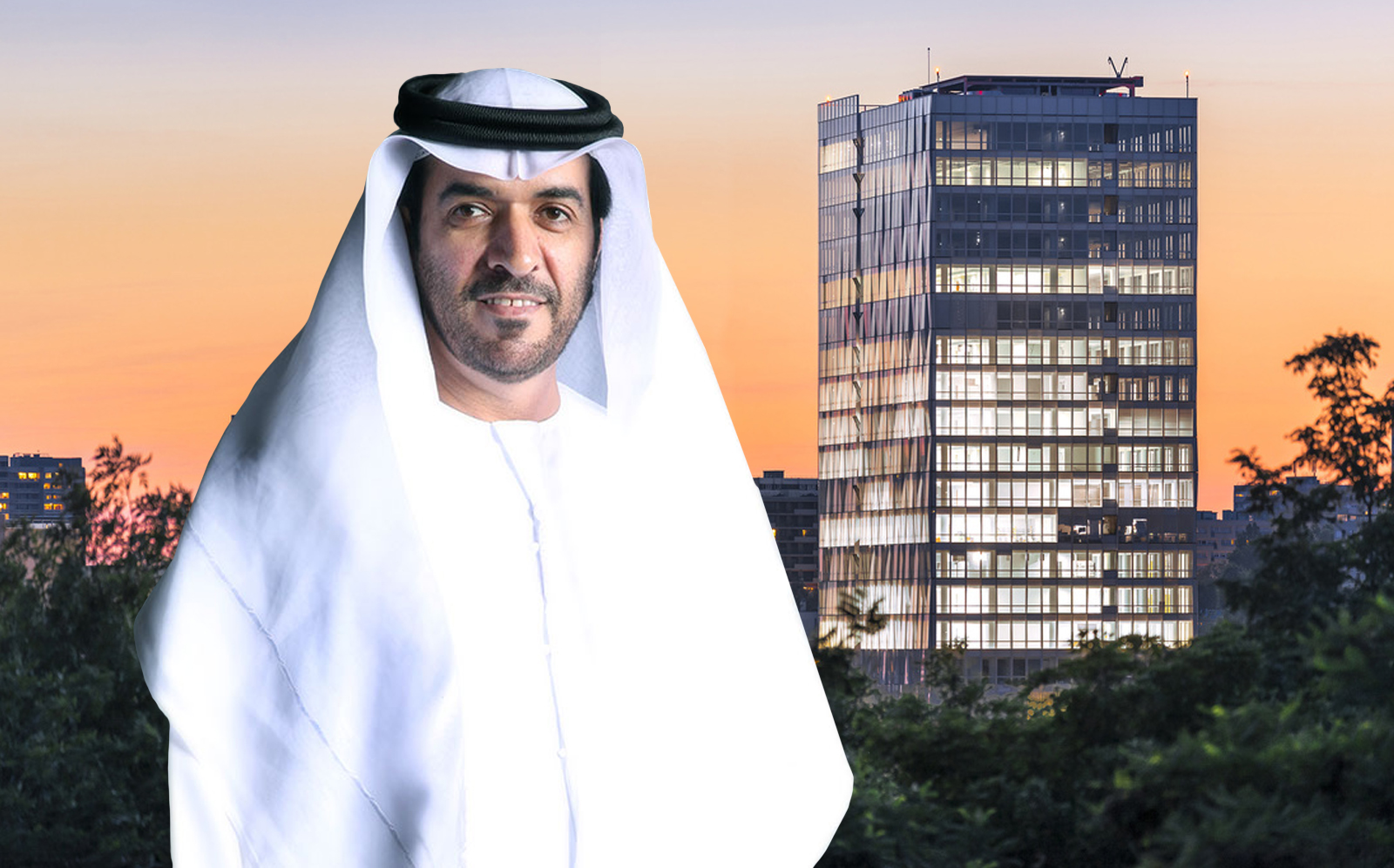 Gulf Islamic Investments Chairman H.E. Mohammed Rashed Alnasri with Paris’ Altais Towers. (GII, Reichen Et Robert & Associés)