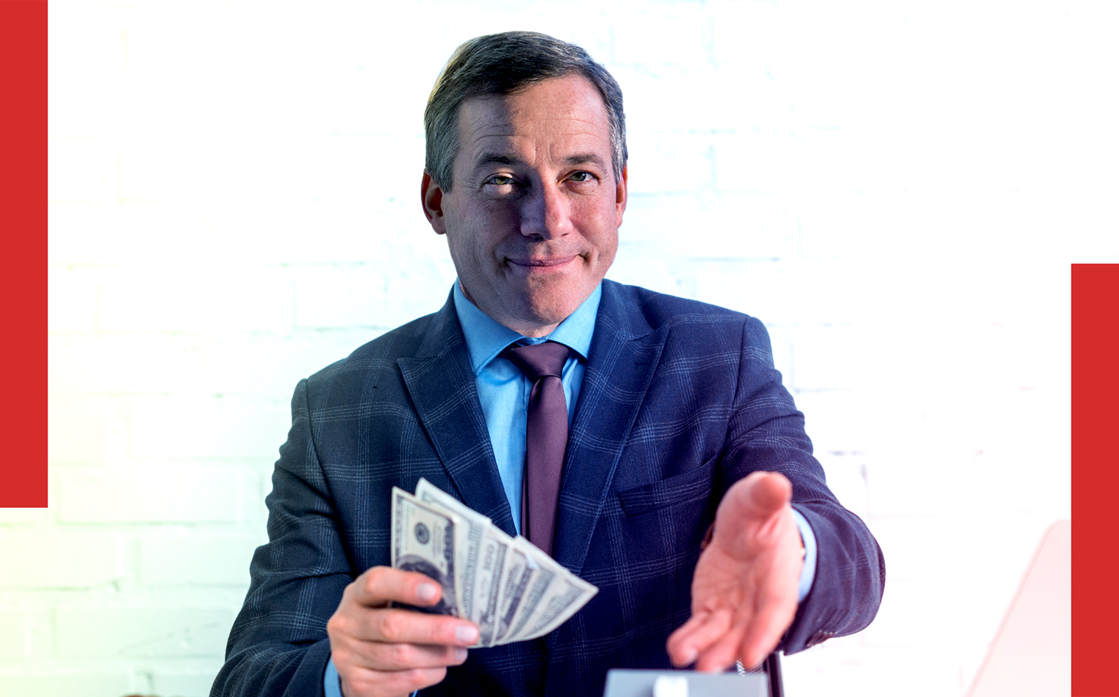 Photo illustration of CoStar Group CEO Andrew Florance (iStock, Getty/Illustration by Kevin Rebong for The Real Deal)