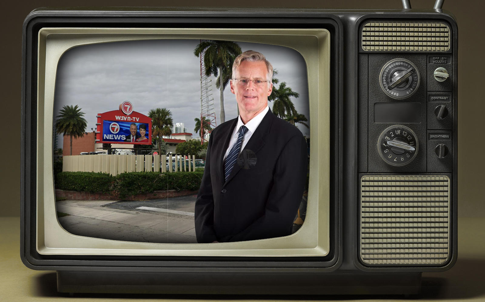 Sunbeam Television leader Andrew Ansin and WSVN-Channel 7 location. (Google Maps, Getty, Ansin)