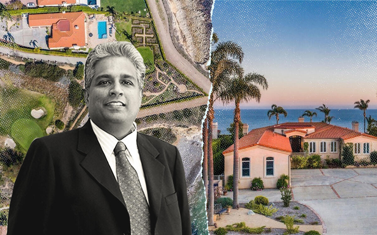 Subrah Iyar and one of his Sea Cove Drive properties (Getty, Redfin)