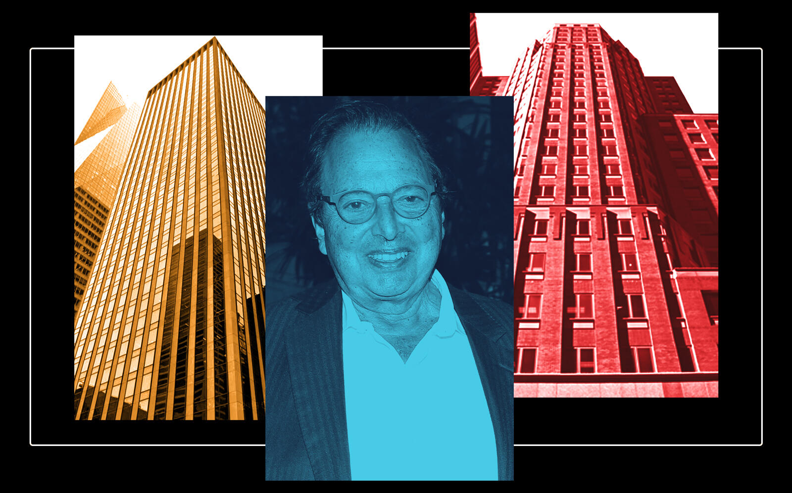 Douglas Durst with 1133 Avenue of the Americas (left) and 114 West 47th Street (Google Maps, Getty)