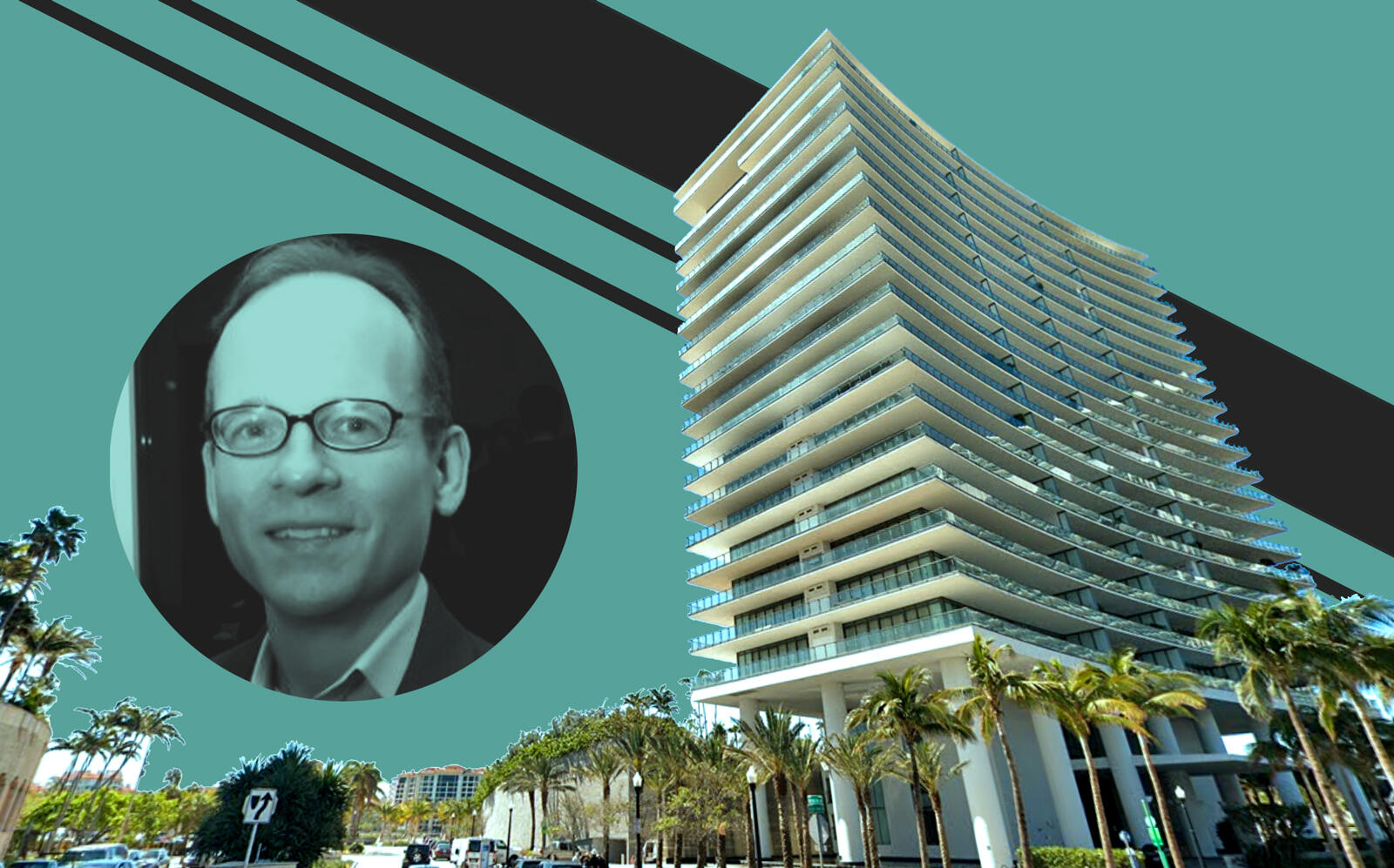 Jeffrey L. Gates and Apogee at 800 South Pointe Drive in Miami Beach (LinkedIn, Google Maps)