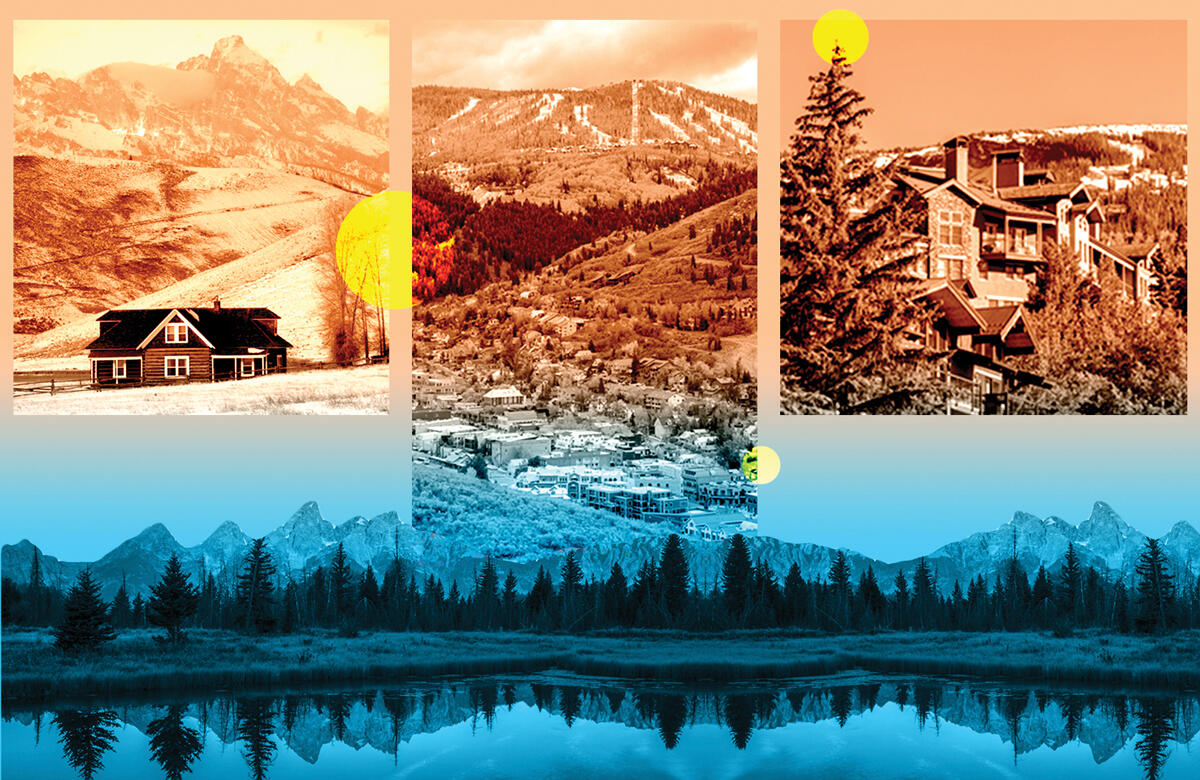 From left: Homes in Jackson Hole, Wyoming; Park City, Utah; and Aspen, Colorado (Getty images)