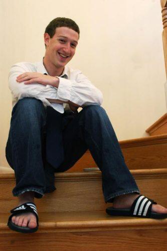 A young Mark Zuckerburg on the stairs of the Los Altos home. (The Harvard Crimson)