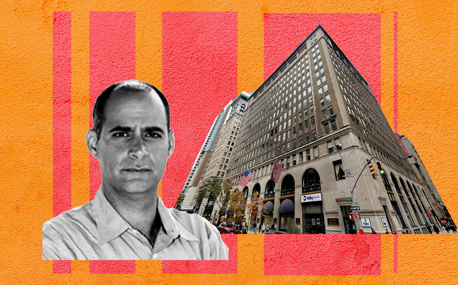 TIG founding principal Elliott Ingerman and the Textile Building at 295 Fifth Avenue (LinkedIn, Google Maps)