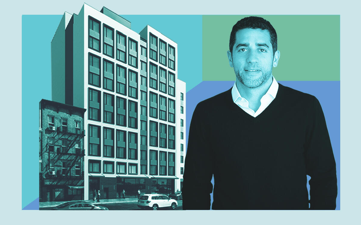 Slate Property Group's Martin Nussbaum and a rendering of the project