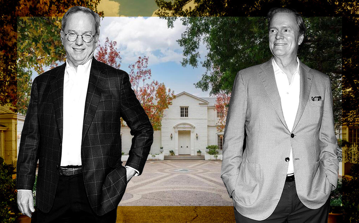 Eric Schmidt and Rick Hilton with 1060 Brooklawn Drive, Holmby Hills (Getty)