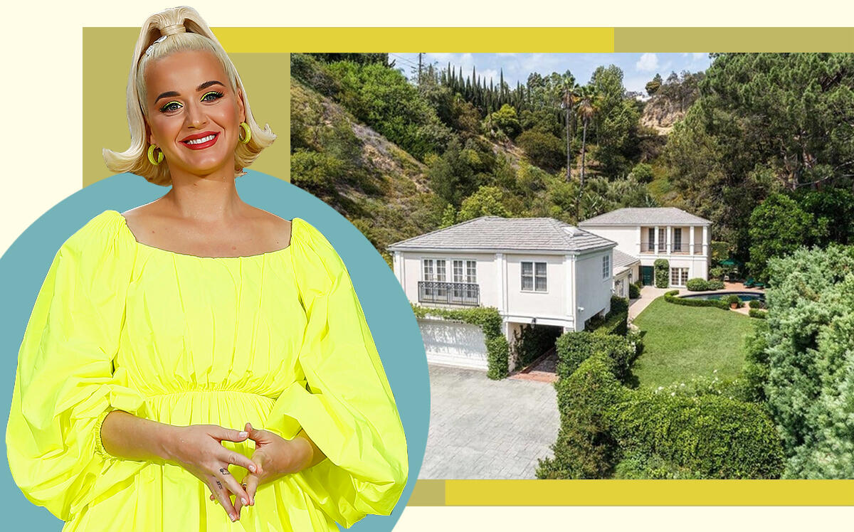 Katy Perry and 9575 Lime Orchard Drive (Getty, Redfin)