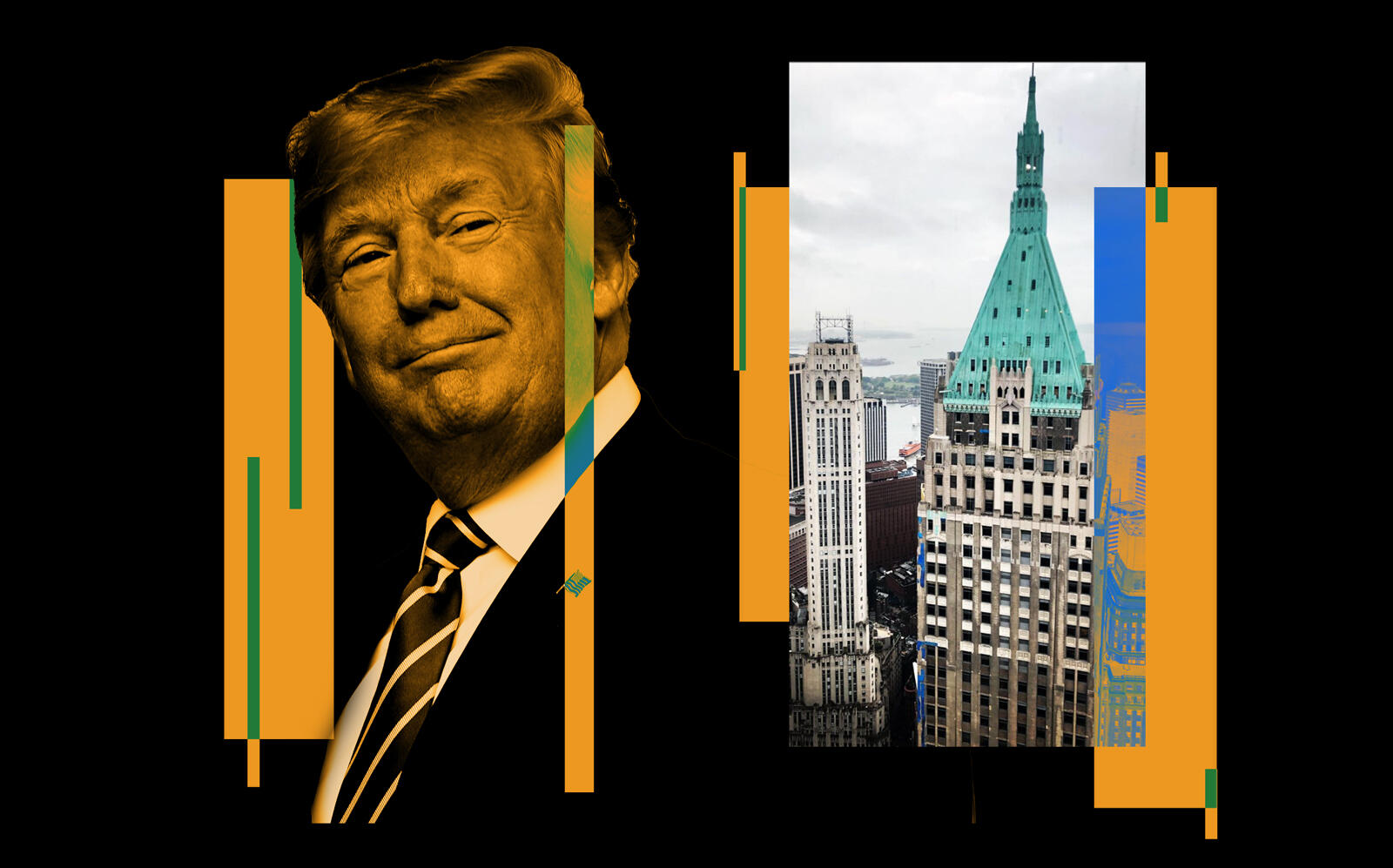 Donald Trump and 40 Wall Street (iStock, Sterlfilms/Wikimedia)