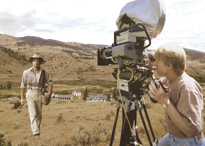 The Montana property with director Robert Redford and star Brad Pitt. (Getty, Swan Land Company)