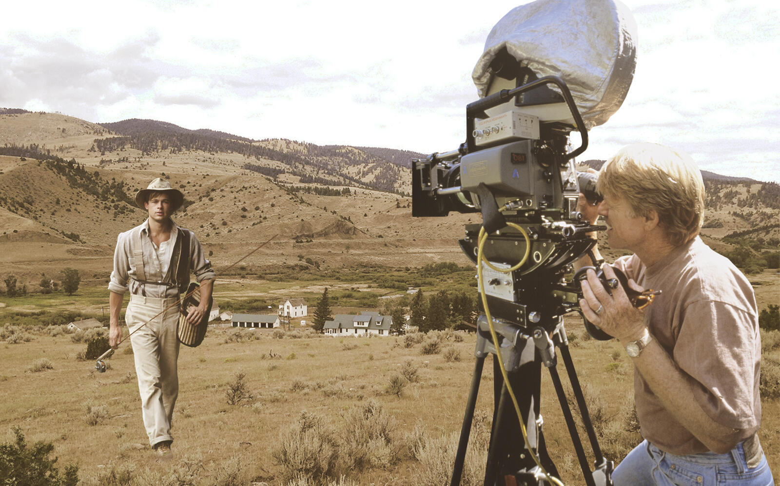 The Montana property with director Robert Redford and star Brad Pitt. (Getty, Swan Land Company)