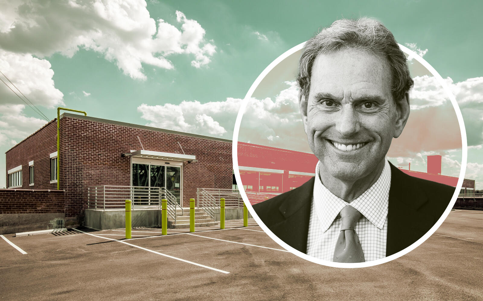CenterPoint CEO Bob Chapman and the distribution center on Leggett Avenue. (JLL, CenterPoint)
