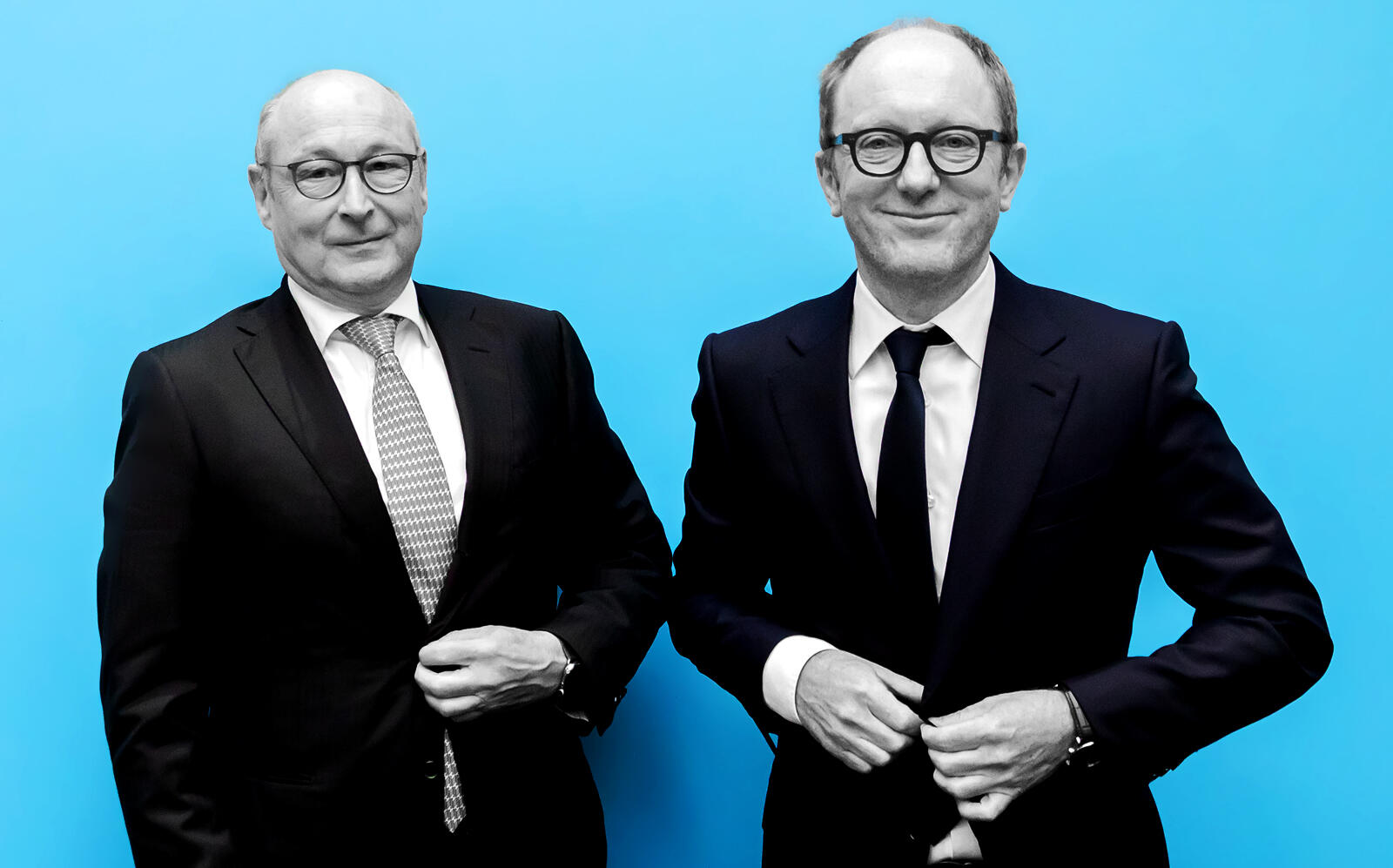 Vonovia CEO Rolf Buch and Deutsche Wohnen CEO Michael Zahn at a press conference earlier this week regarding the merger. (Getty)