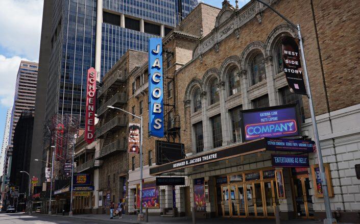 A view of Gerald Schoenfeld Theatre and Jacobs Theatre on June 29, 2020 (Getty)