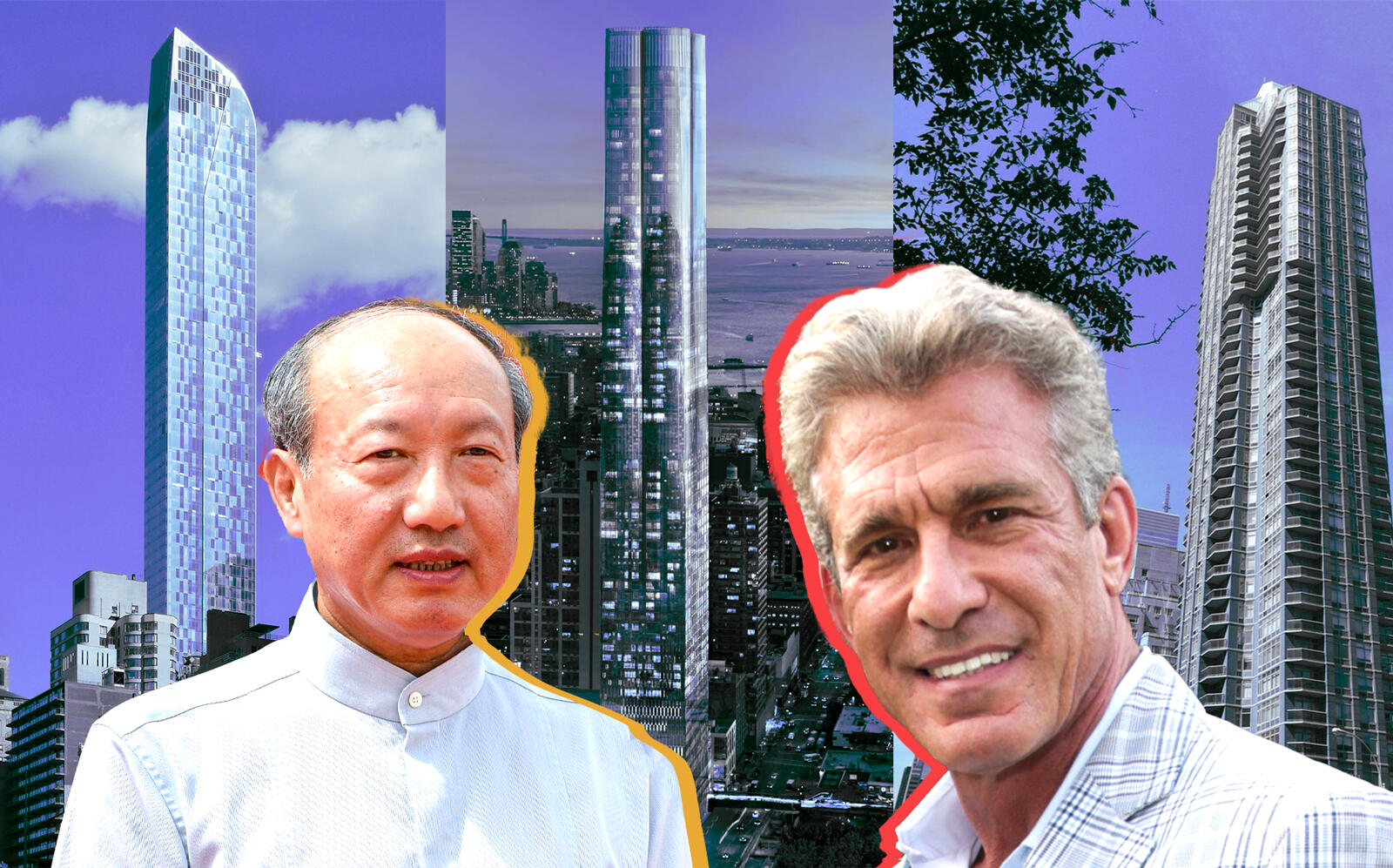 From left: One57 and HNA Group’s Chen Feng, 15 Hudson Yards, 188 E 64th Street and Barry Skolnick (Photos via Getty, StreetEasy, 15 Hudson Yards)