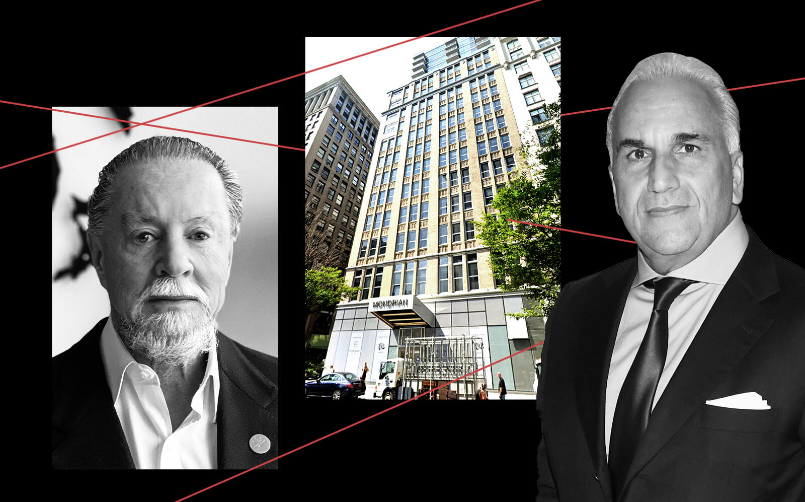 Eyal Ofer, 444 Park Avenue South and David Moin (Ofer/Wikimedia, Google Maps, Getty)