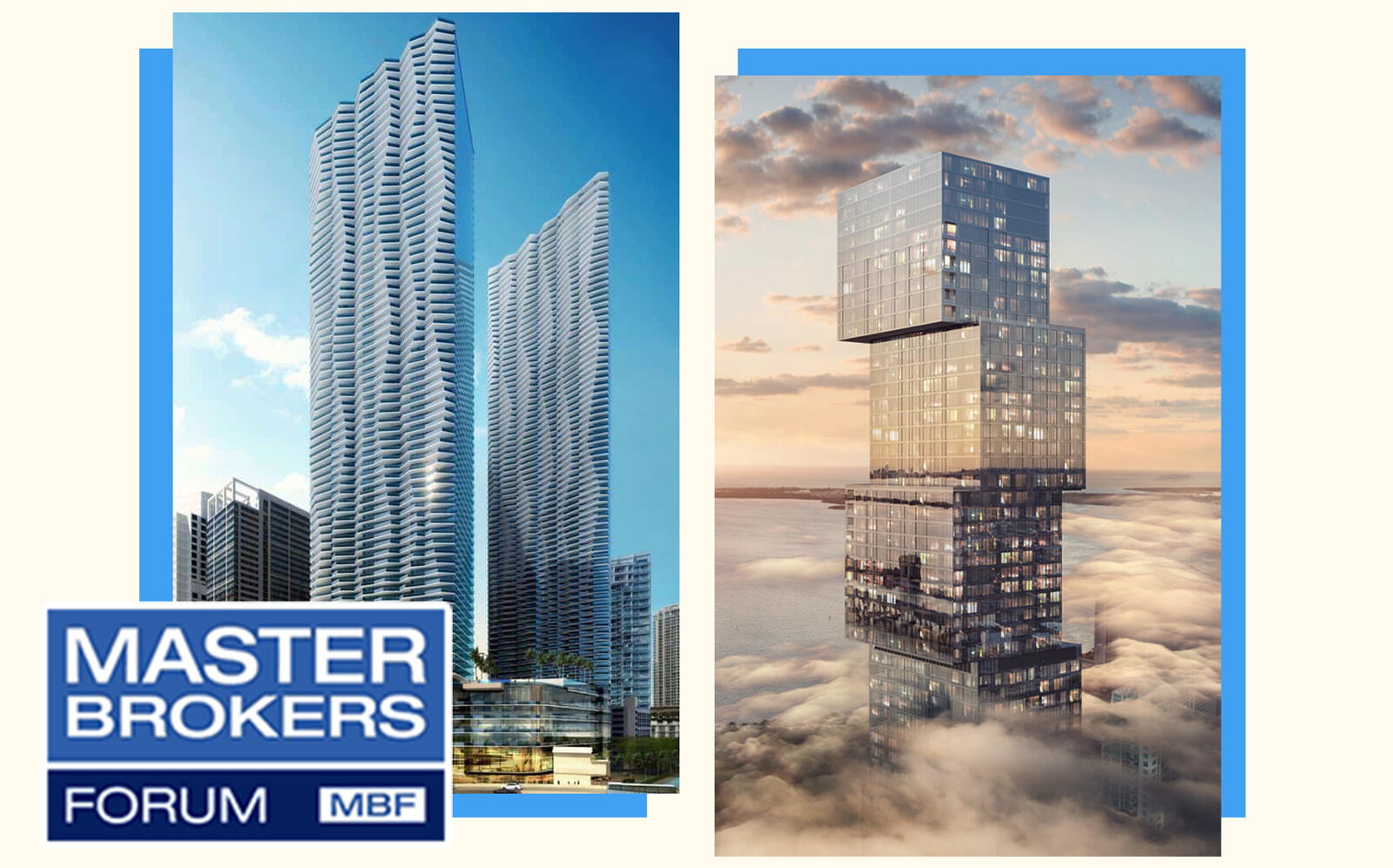 Renderings of 444 Brickell Avenue and Waldorf Astoria Residences Miami (Photos via Related, ArX Solutions)