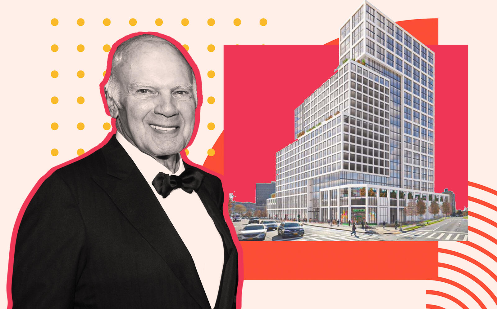 Vornado's Steve Roth and a rendering of 93-30 93rd Street (Getty, JLL)