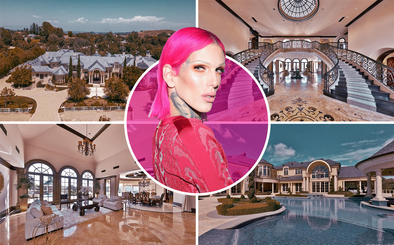 Jeffree Star and his Hidden Hills home (Compass, Getty)