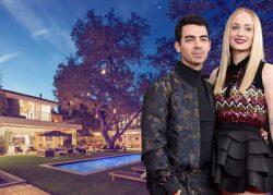 Joe Jonas and Sophie Turner with their Encino property (Getty, Compass)