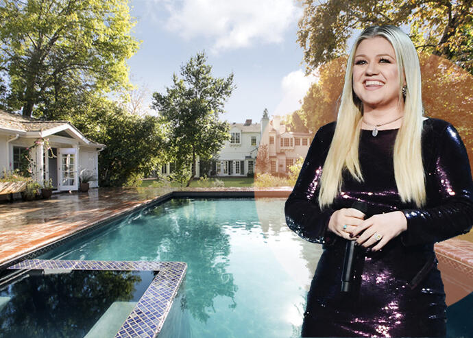 Kelly Clarkson and the Toluca Lake house (Compass, Getty)