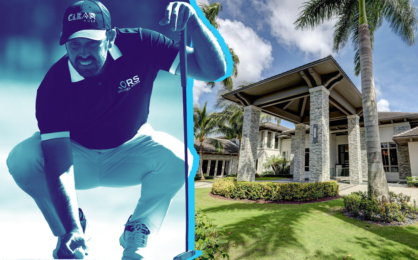 Charl A. Schwartzel and 12247 Tillinghast Circle in Palm Beach Gardens (Getty, Leibowitz Realty Group)