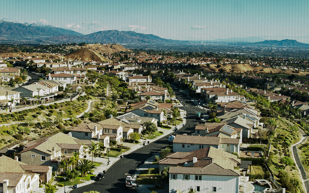 Aerial Shot of a Suburban Street in San Fernando Valley (Getty)