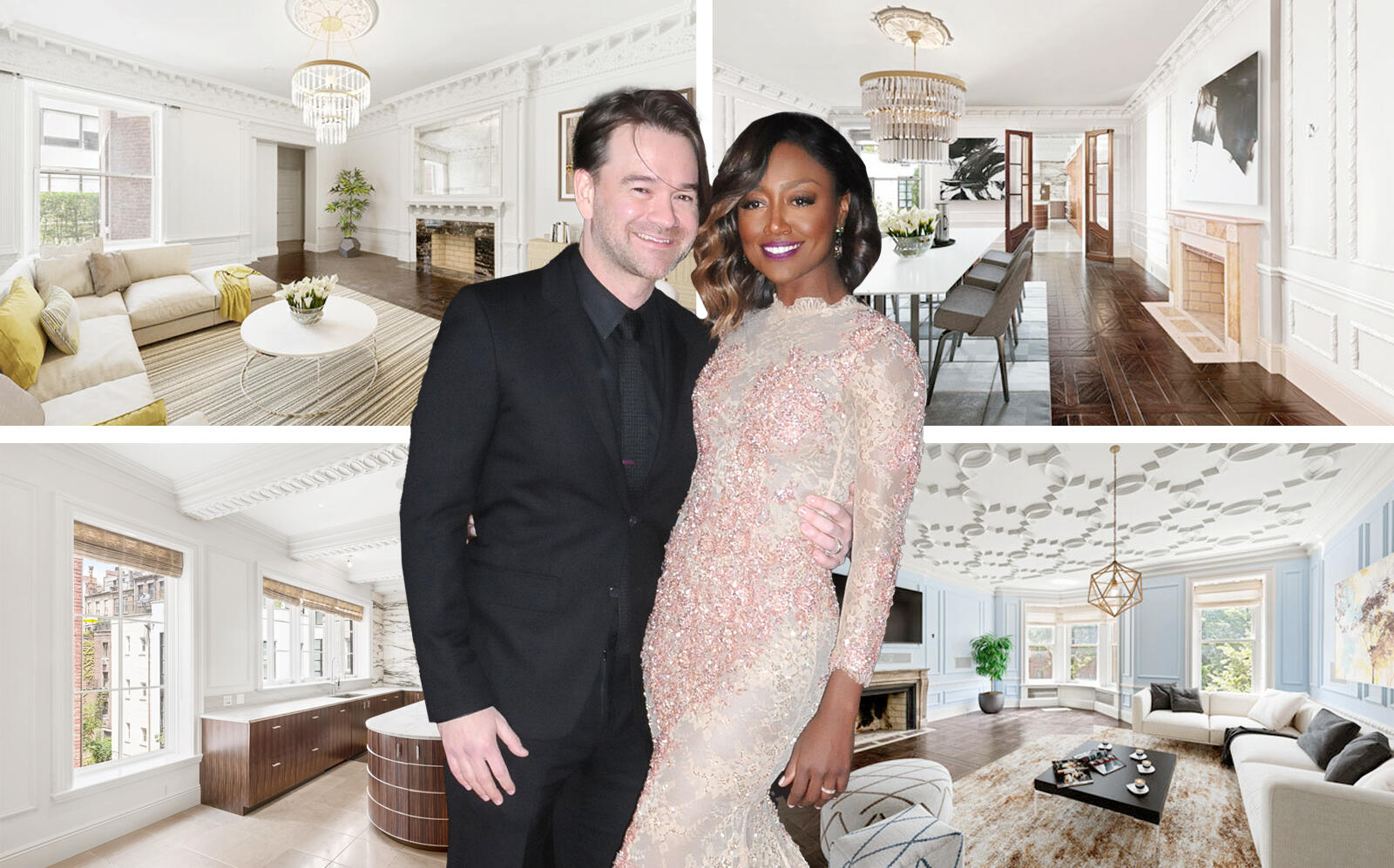 Patina Miller and husband David Mars with their Central Park house (Getty, Serhant)