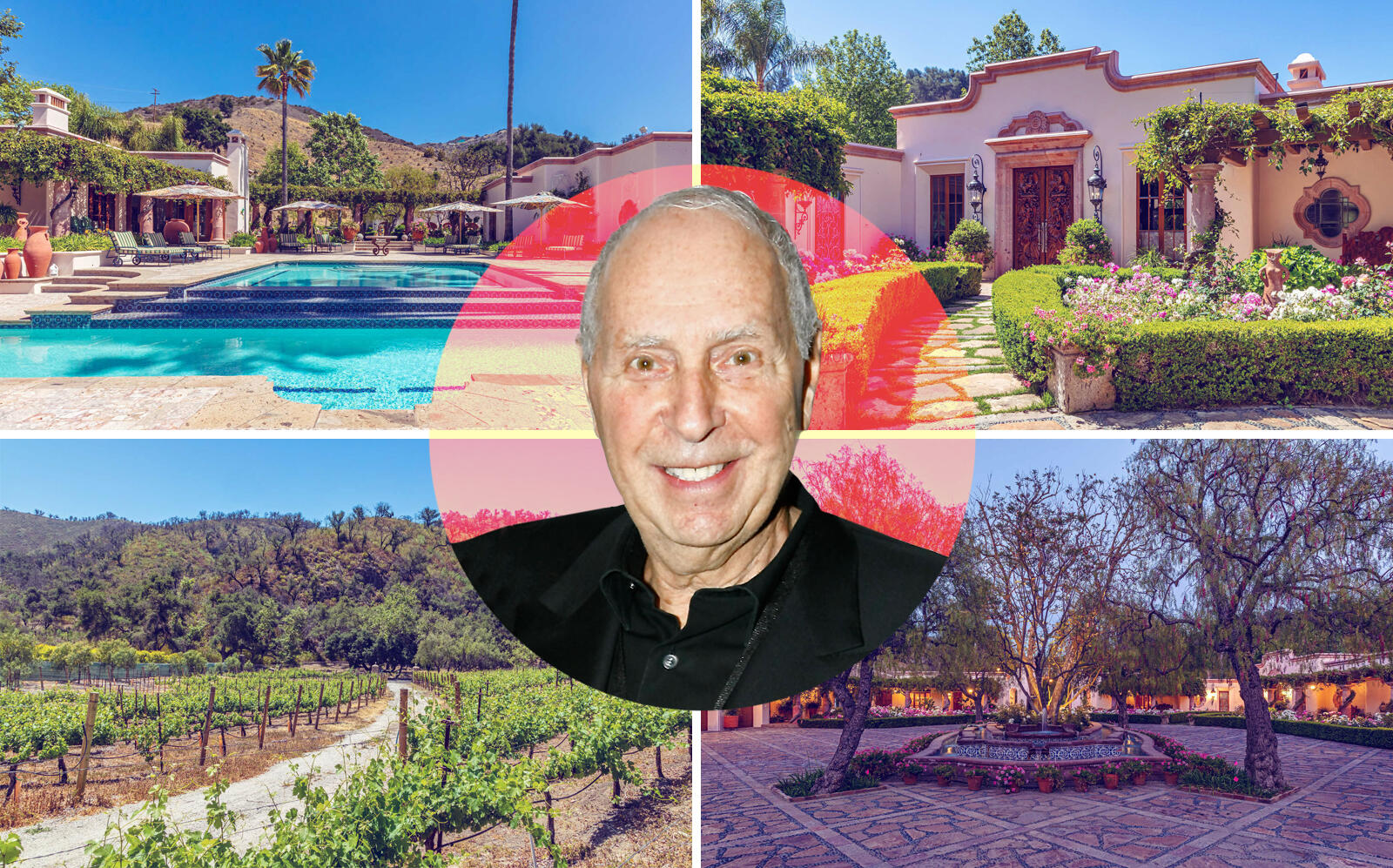 George Rosenthal with his 180-acre Malibu property (Getty, The Agency Real Estate)