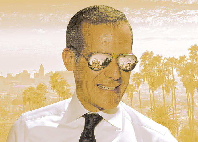 Photo illustration of Mayor Eric Garcetti (Getty, iStock)