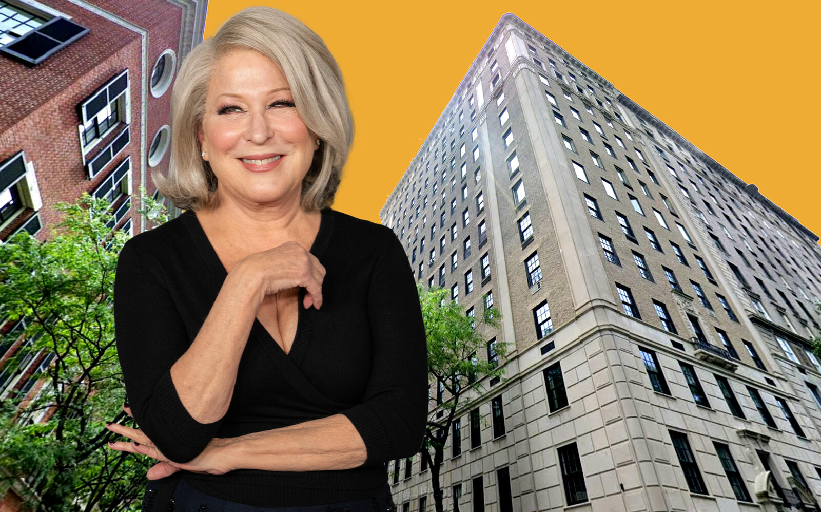 Bette Midler and 1125 Fifth Avenue (Google Maps, Getty)