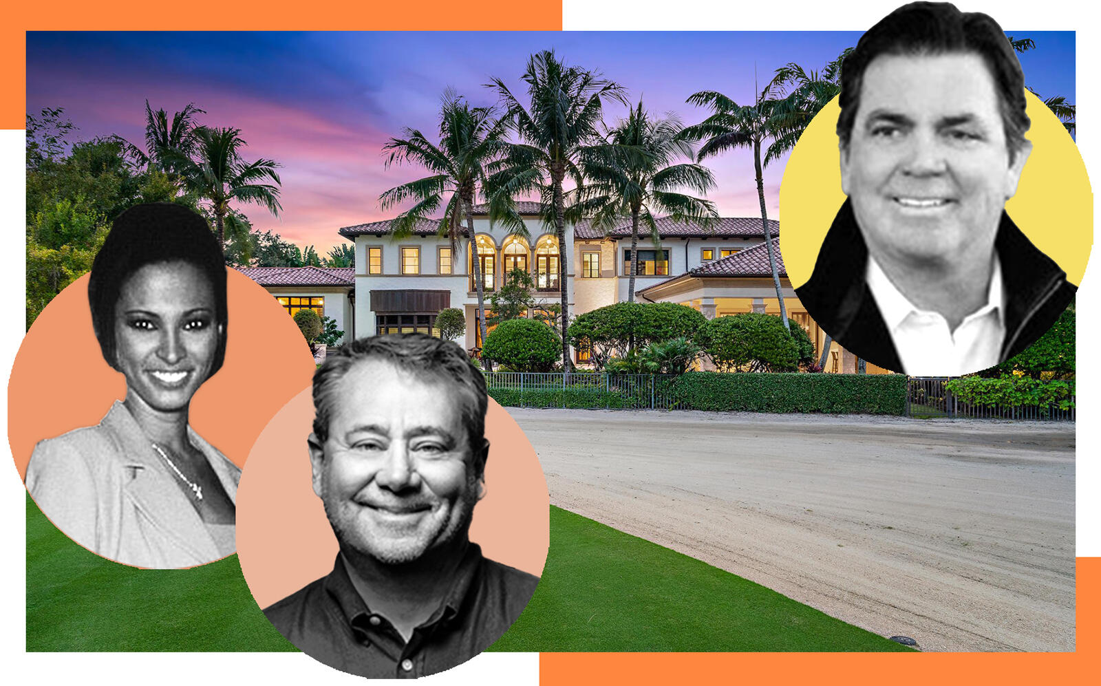 From left: Karin Katherine Taylor, William Weisberg and John Hague with 11759 Elina Court, Palm Beach Gardens (Photos via Getty, Affiliated Distributors, Hague Capital Partners, Leibowitz Realty Group)