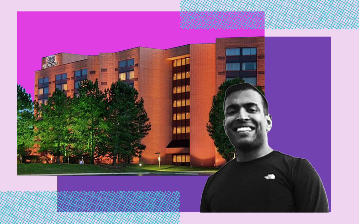 EMA Hotels founder Jigar Patel and 3003 Corporate West Drive (LinkedIn, Hilton)
