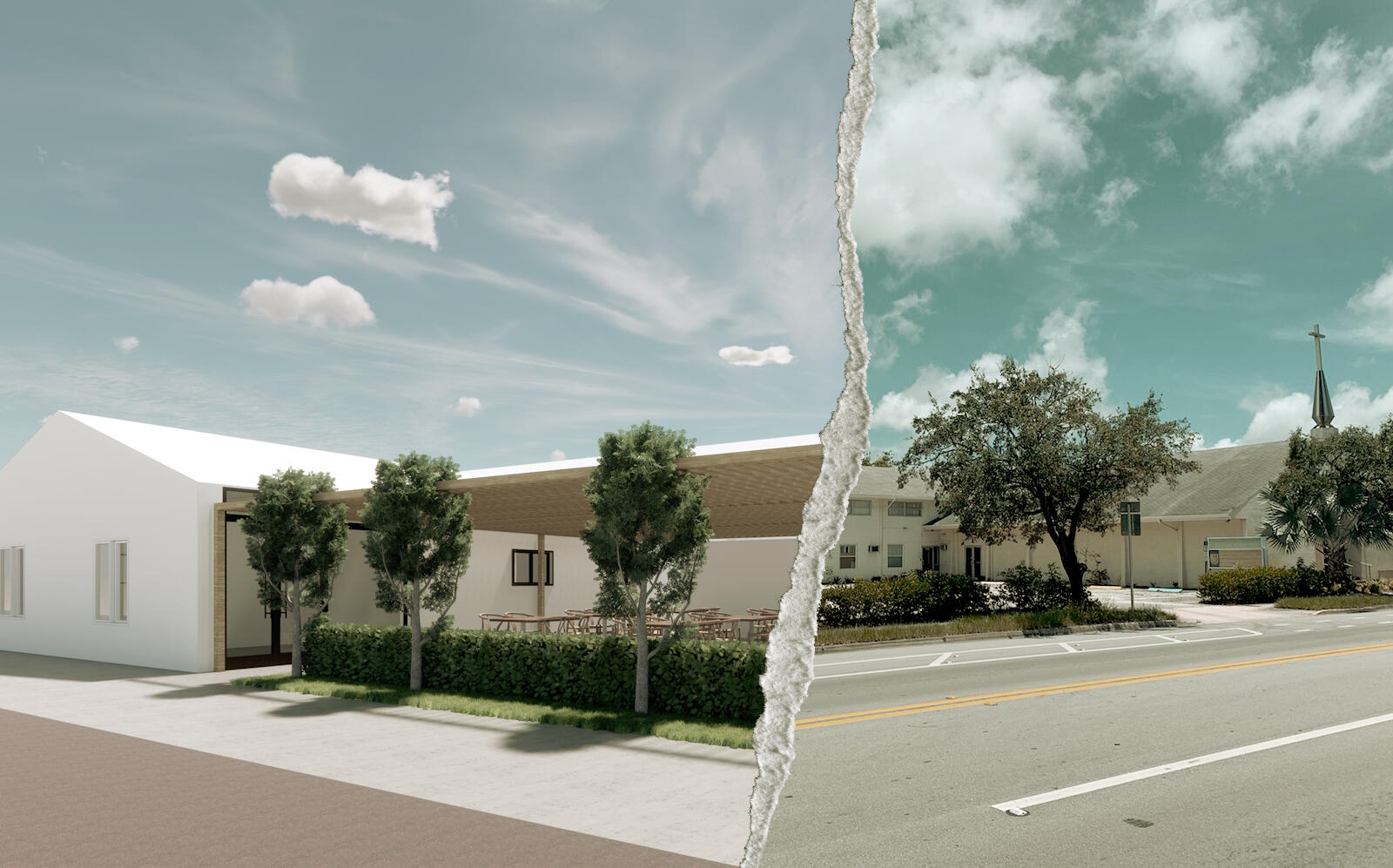 Rendering of the project and the location for the development (Google Maps, Native Realty)