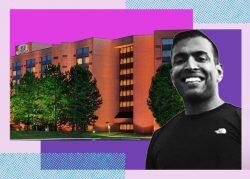 EMA Hotels founder Jigar Patel and 3003 Corporate West Drive (LinkedIn, Hilton)