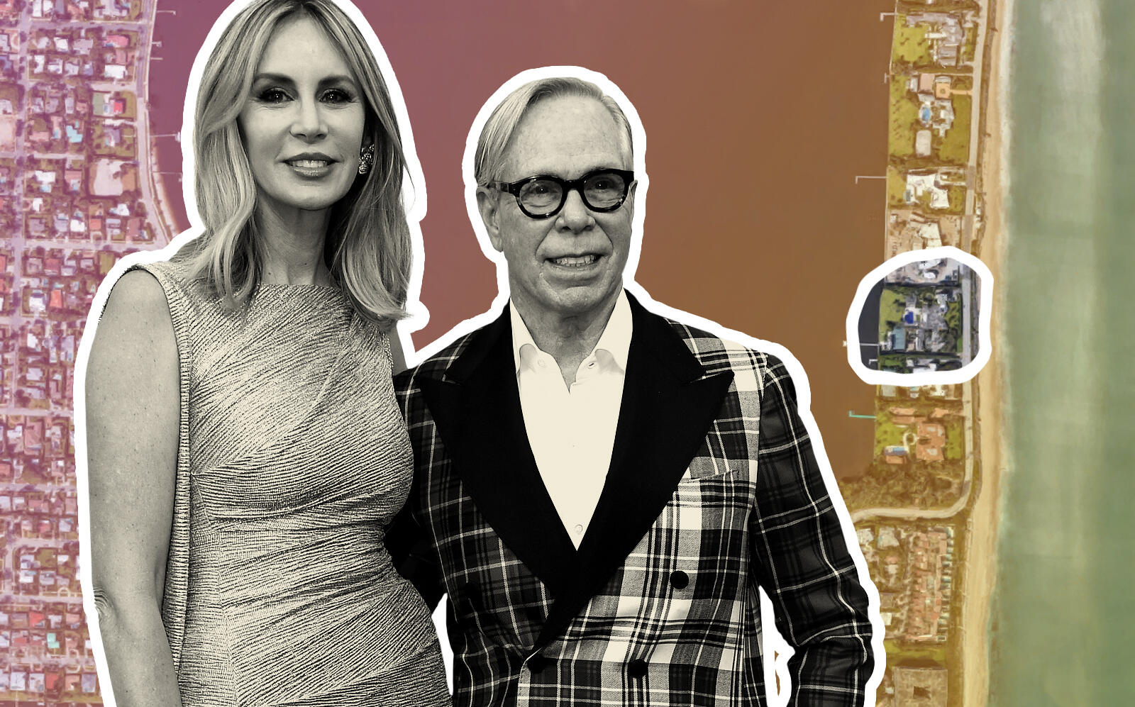 Tommy Hilfiger and his wife Dee Ocleppo Hilfiger with the Palm Beach location (Google Maps, Getty)