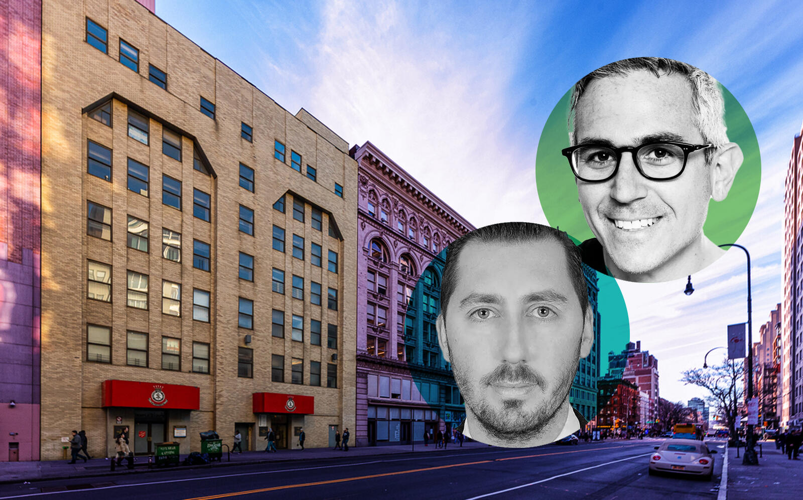 132 West 14th Street and KPG’s co-founders Rod Kritsberg and Gregory Kraut (Avison Young, KPG)