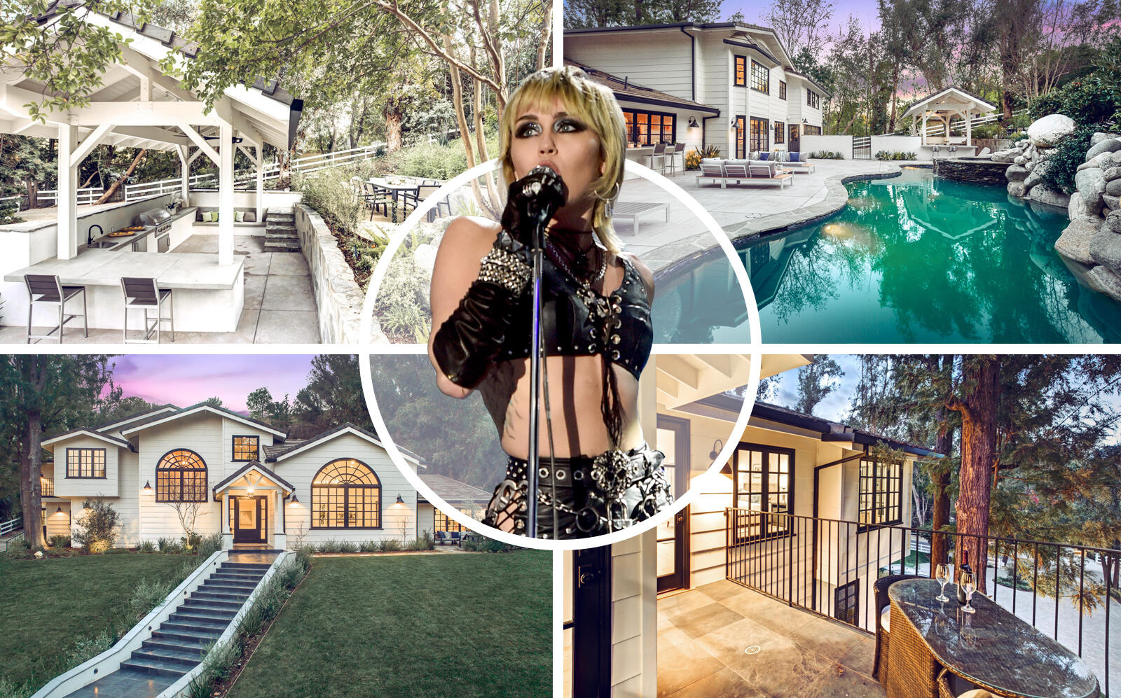 Miley Cyrus and the Hidden Hills property (Getty, Dana and Jeff Luxury Groups)