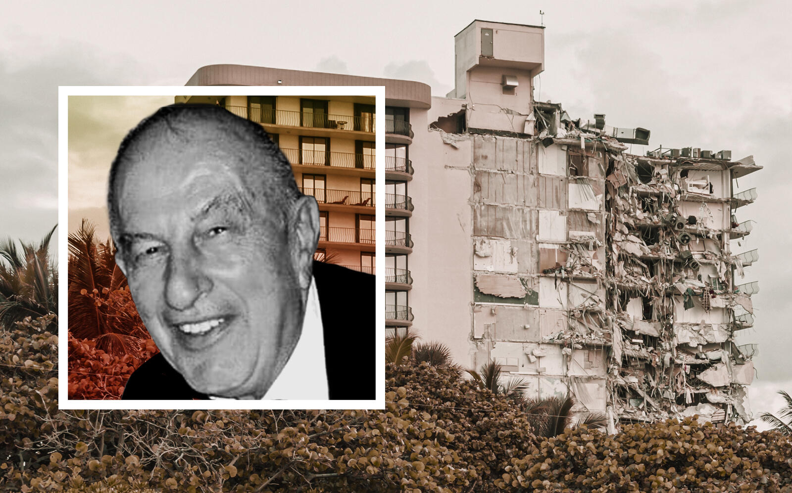 Nathan Reiber was the developer for Champlain Towers South in Surfside (Getty, Levitt-Weinstein Obituary)