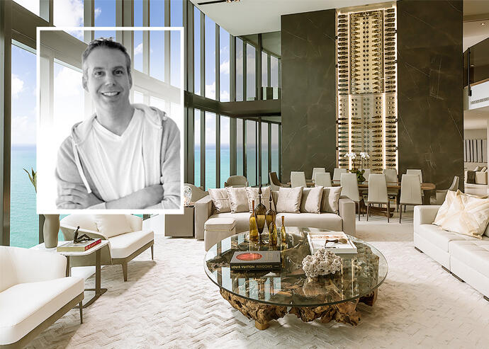 DLocal founder Andres Bzurovski with the Porsche Design Tower penthouse (DLocal)