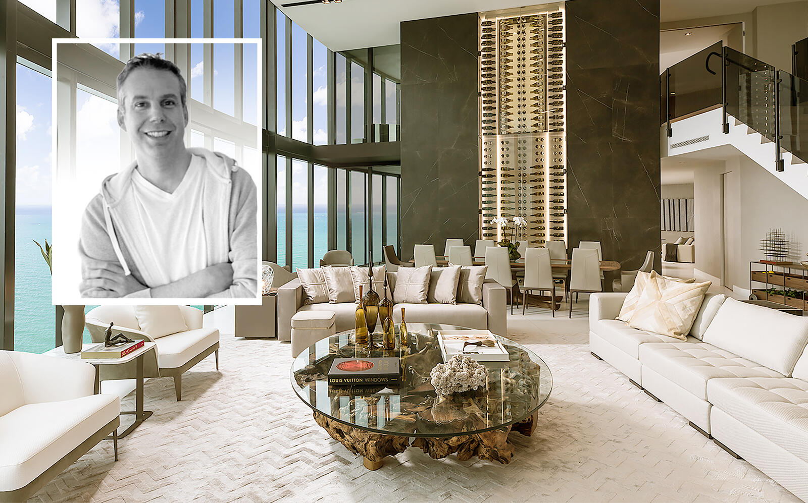 DLocal founder Andres Bzurovski with the Porsche Design Tower penthouse (DLocal)