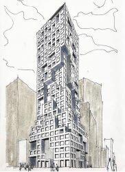 A sketch of 126 East 57th Street (ODA Architecture)