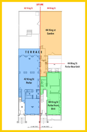 Floor plans of 42 and 44 King Street
