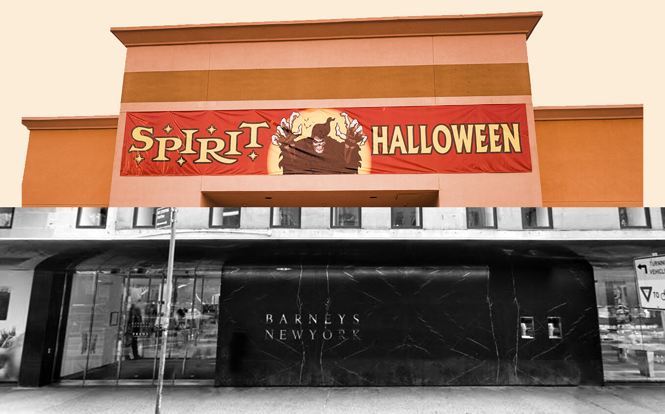 101 Seventh Avenue and a Spirit Halloween store (Google Maps, Getty Images)