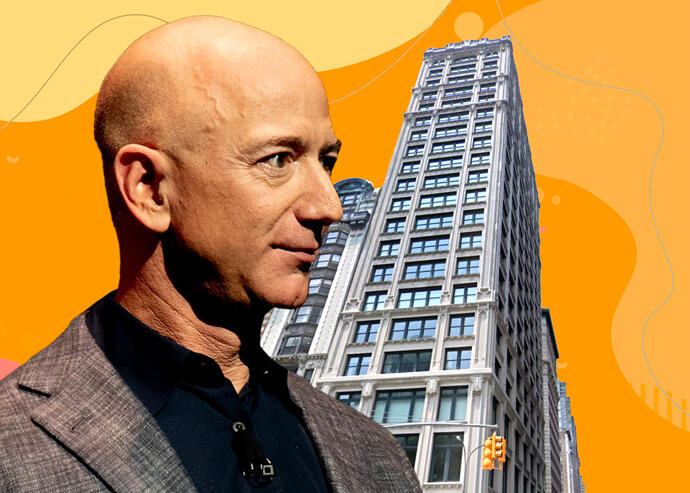 Jeff Bezos and 212 Fifth Avenue (Daniel Oberhaus/Flickr, Google Maps)