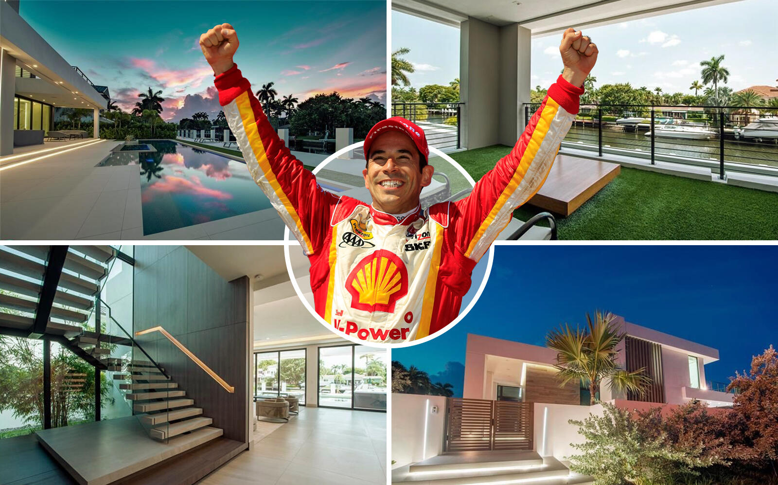 Hélio Castroneves with the house (Getty, Compass via Coast Properties of S. Florida)